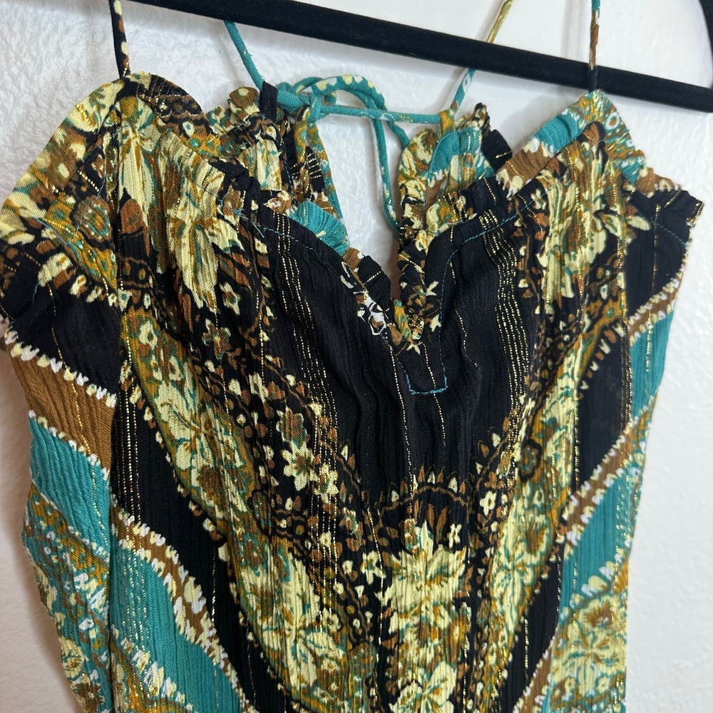 Free People Intimately Latigo Bay Combo Paisley Metallic Maxi Dress Small NEW - Picture 7 of 11